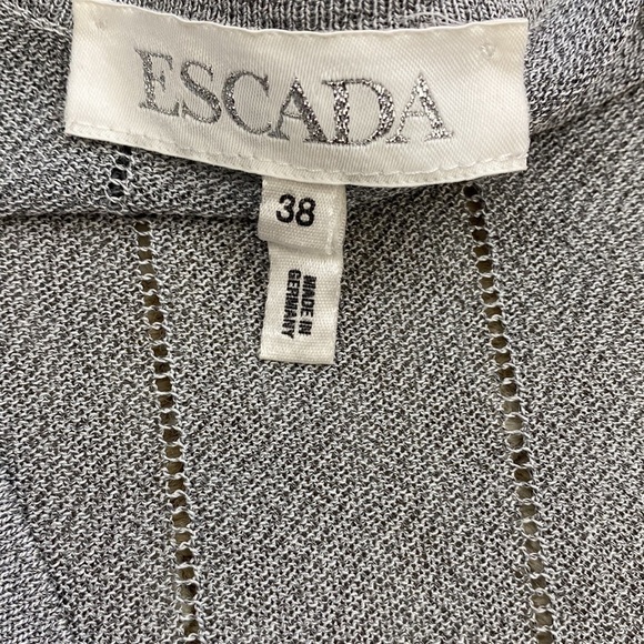 ESCADA Grey Lightweight Embellished Cardigan Sweater Button Front Size 38 - Picture 5 of 7